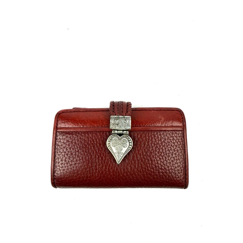 Brighton Bellisimo Heart Wallet Red Leather Bifold Small Coin Clutch